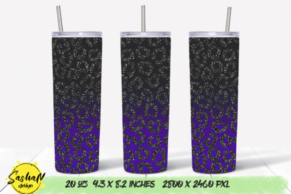 20 Oz Glitter Leopard Tumbler Wrap