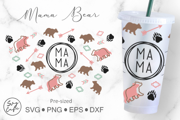 24oz Venti Cold Cup Mama Bear