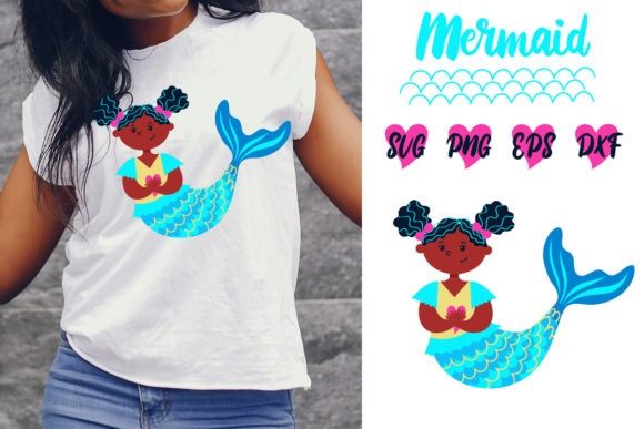 Afro Mermaid, Mermaid SVG, Mermaid Scales
