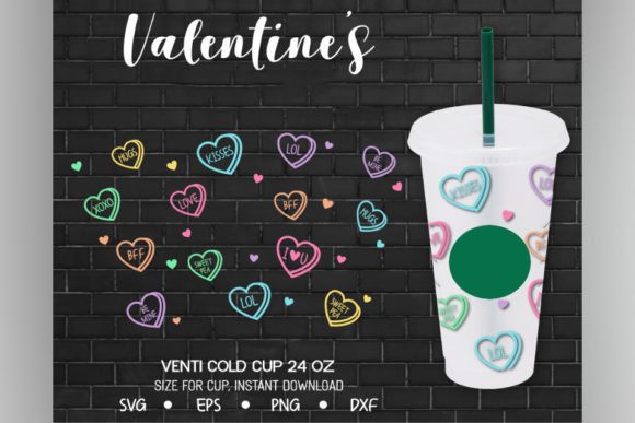 Candy Heart, Venti Cold Cup 24 Oz