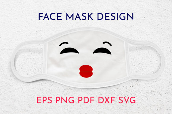 Face Mask Designs: Smile Face. Kiss. SVG