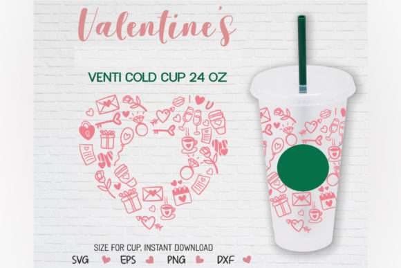 Heart Valentine Element, Cold Cup 24 Oz