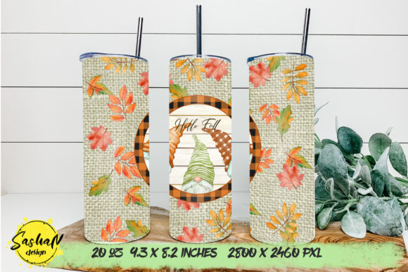Hello Fall 20 Oz Tumbler Design PNG