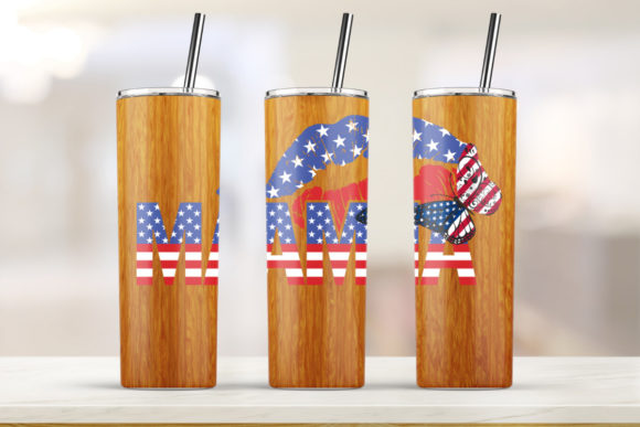 MAMA Wood Flag 20oz Skinny Tumbler