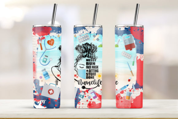 Nurse Glass Tumbler 20 Oz Skinny