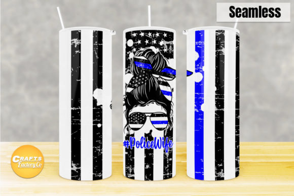 Police Wife Skinny Tumbler Sublimation
