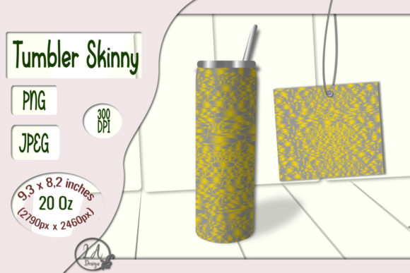 Skinny Tumbler. 20 OZ. Grey-Yellow