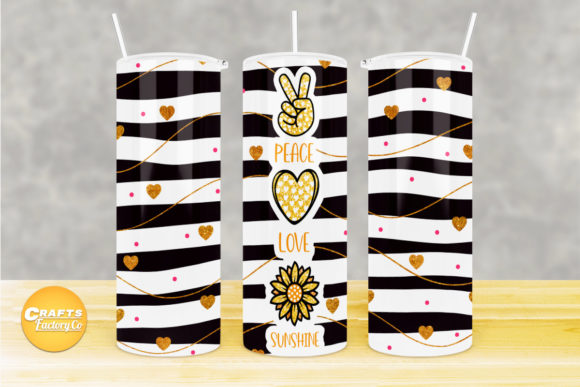 Skinny Tumbler Design Peace Love Sunshin
