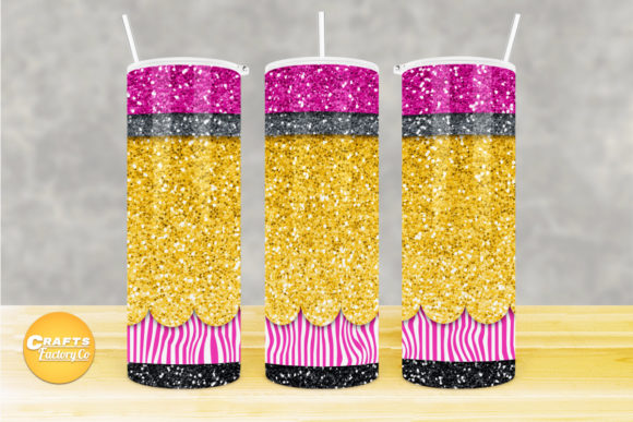Skinny Tumbler Design Pencil Glitter