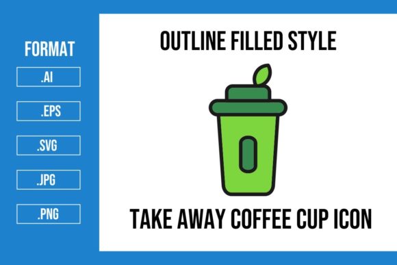 Take Away Coffee Cup Outline Filled Icon