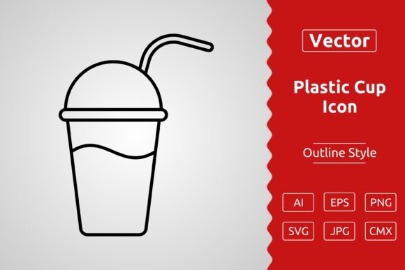 Vector Plastic Cup Outline Icon