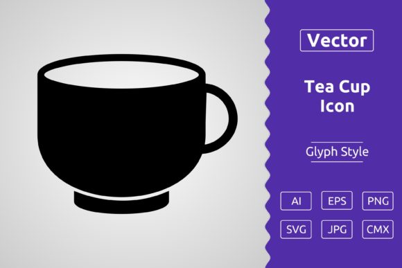 Vector Tea Cup Glyph Icon