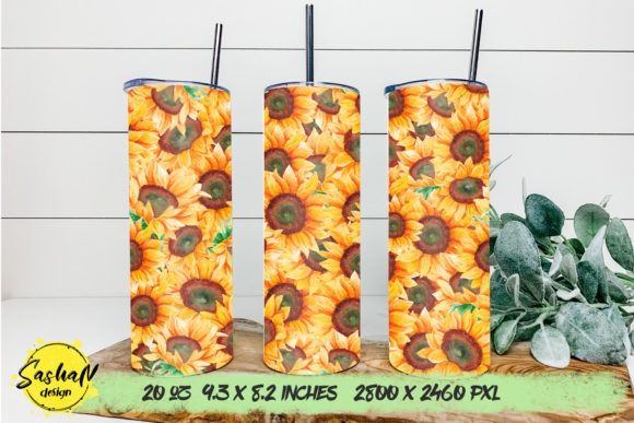 Watercolor Sunflower Sublimation Tumbler